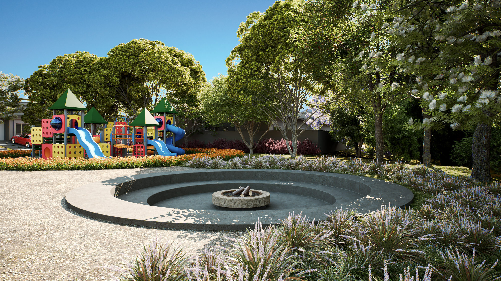 Galeria de imagens Vale dos Plátanos - Centro comercial, paisagismo, lareira e mirante em Gramado