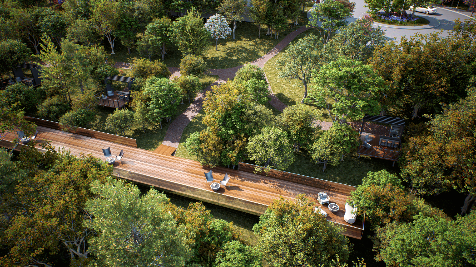 Galeria de imagens Vale dos Plátanos - Centro comercial, paisagismo, lareira e mirante em Gramado