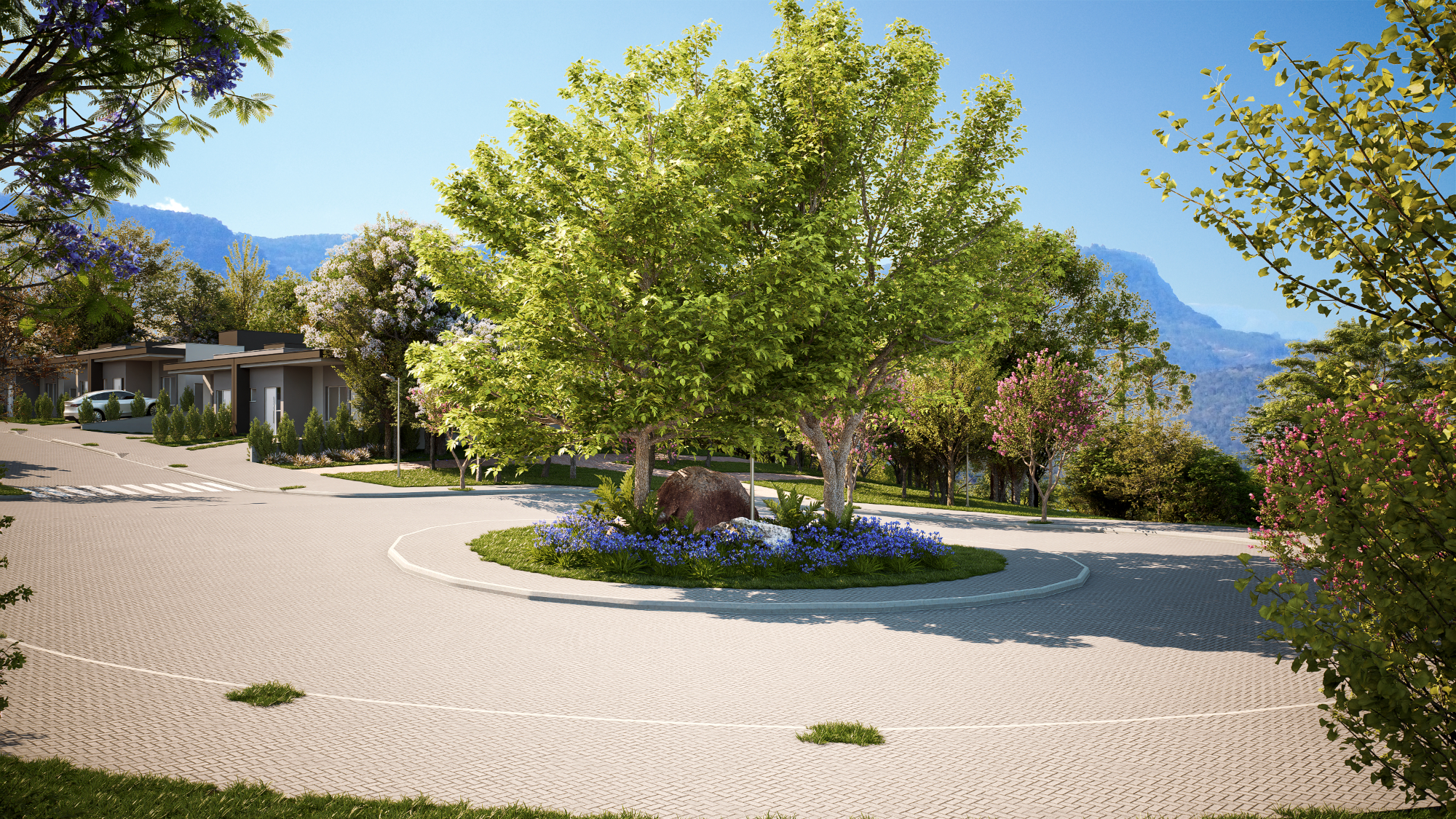 Galeria de imagens Vale dos Plátanos - Centro comercial, paisagismo, lareira e mirante em Gramado